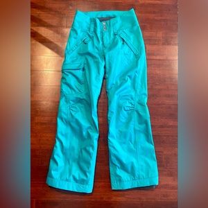 Patagonia ski snow snowboard pants small teal blue GUC small 31”L 14.5”W